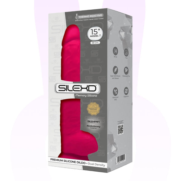 Gode XXL double densité Rose 38 x 7 cm - SilexD
